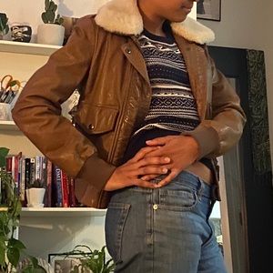 Genuine leather Banana Republic women’s bomber